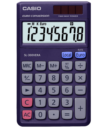 Casio Kalkulator, džepni, solarno / baterijsko napajanje - SL-300VERA