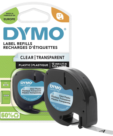 Dymo Kaseta s trakom za LetraTag,4 met,12 mm,plastic transparent - S0721530