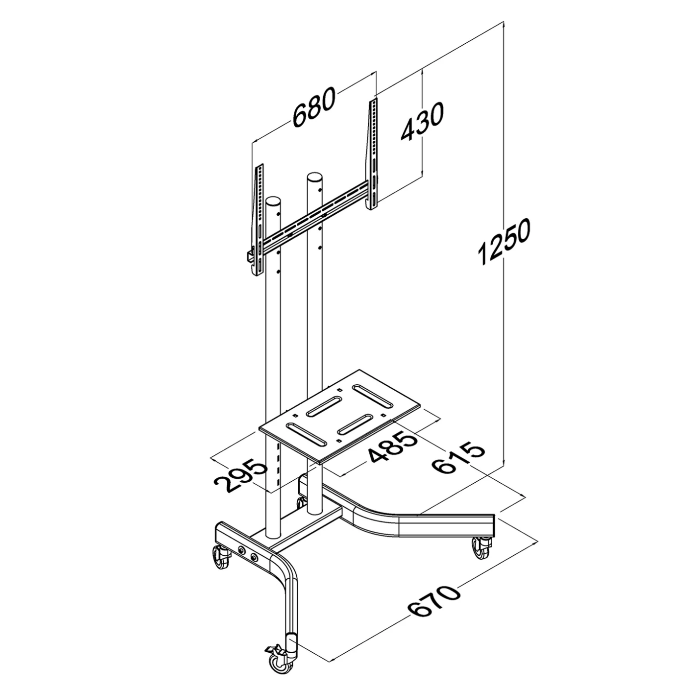 Maclean Stalak/kolica za TV prijemnik, 32"- 65", 40 kg - MC-739 - Image 5