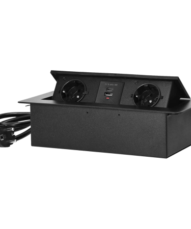 Orno Produžni kabel sa 2 x Schuko utičnice + 2 x USB, ugradbena - OR-GM-9035(GS)/B