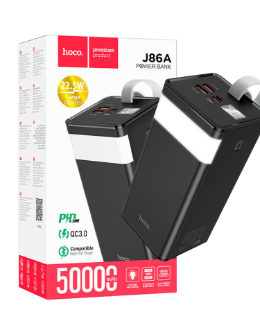 hoco. Punjač prijenosni sa lampom, 50000mAh, brzi QC/PD, 3A - J86A Powermaster