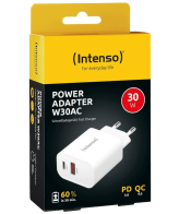 (Intenso) Punjač kučni, brzi, 1 x USB-A, 1 x UCB-C, 3A, 30W - Power Adapter W30AC