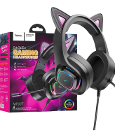 hoco. Slušalice sa mikrofonom, gaming, USB/3.5 mm, LED - W107 Cute Cat Black/Pink