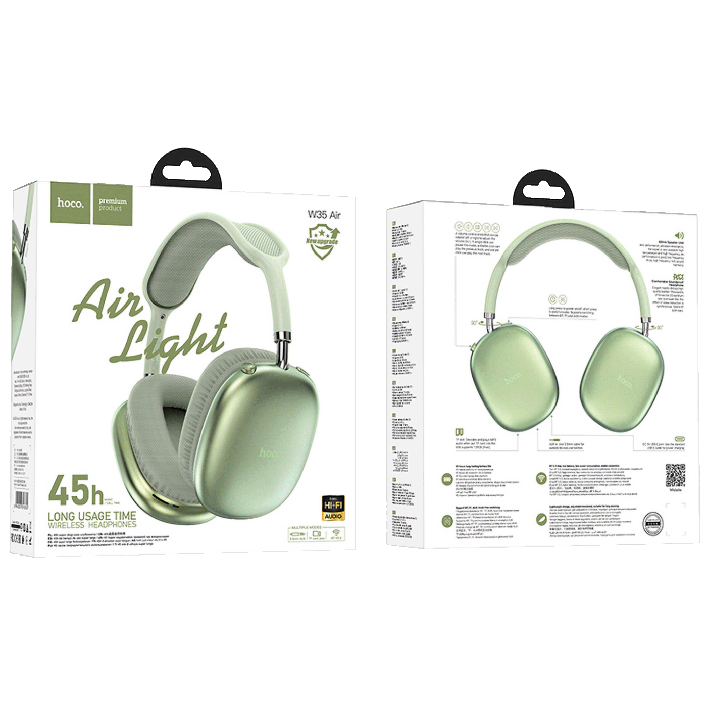 hoco. Slušalice bežične sa mikrofonom, Bluetooth, zelena - W35 Air Triumph Green - Image 3