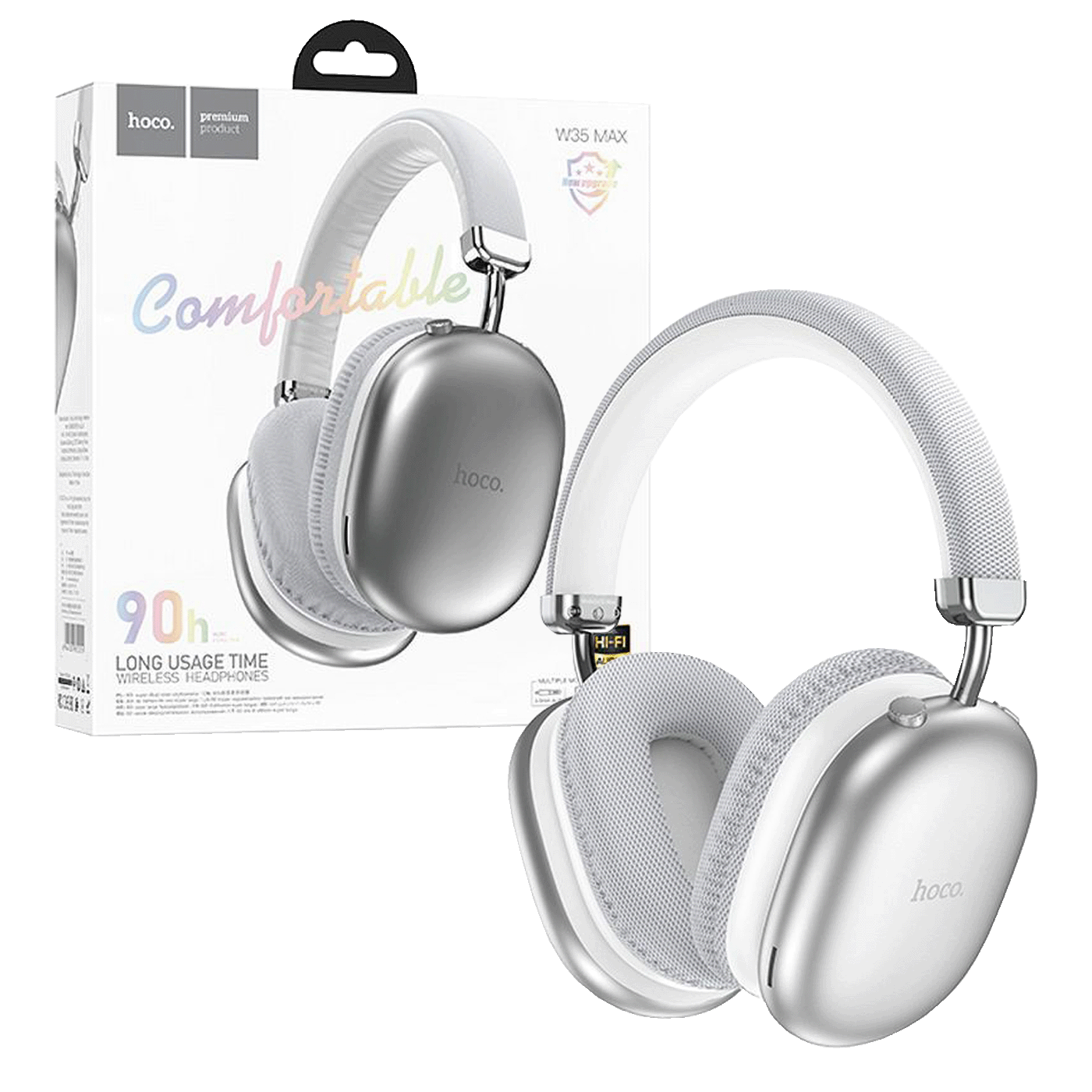hoco. Slušalice bežične, Bluetooth - W35 Max Joy Silver