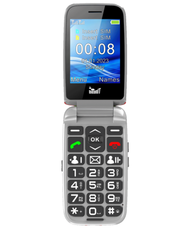 MeanIT Telefon mobilni, 2.8" ekran, Dual SIM, SOS tipka - SENIOR FLIP MAX Red