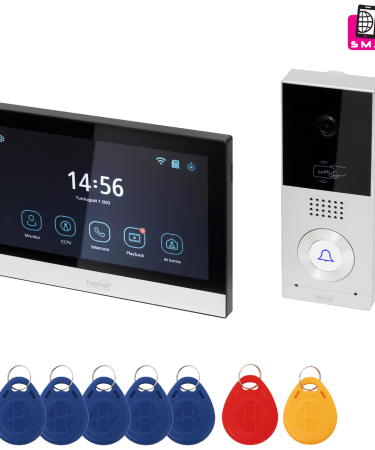 home Žični video interfon, 7" zaslon, AHD kamera, RFID, IP65 - DPV SMART