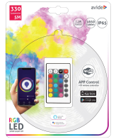 Avide LED traka sa daljinskim upravljačem,RGB,7.2W,12V,5 met.,WiFi - ABLSBL12V5050-30RGB-WIFI+IR