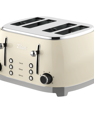 Zilan Toster, 4 otvora za kruh, 6 nivoa grijanja, 1500W, Retro - ZLN1214