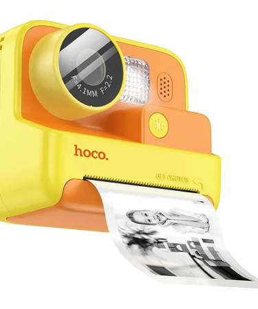 hoco. Dječija kamera sa printerom, 2" IPS LCD, 720p, microSD - DV200 Yellow