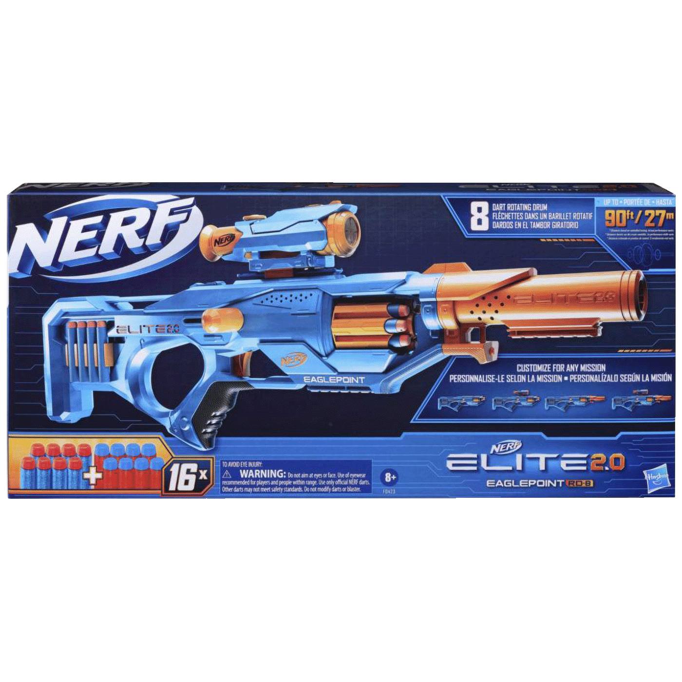 Nerf Dječija igračka, puška - blaster, sa 16 projektila - Elite 2.0 Eaglepoint RD-8 - Image 3