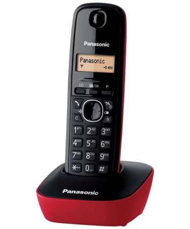 Panasonic Telefon bežični, LED display, crno/crveni - KX-TG1611FXR