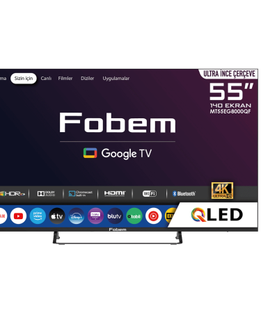 Fobem Televizor Smart QLED 4K UltraHD 55", Google TV - MT55EG8000QF