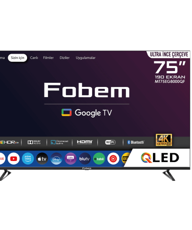 Fobem Televizor Smart QLED 4K UltraHD 75", Google TV - MT75EG8000QF