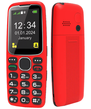 MeanIT Telefon mobilni, 2.4" zaslon, SOS tipka, crveni - Senior 10 Plus, Crveni