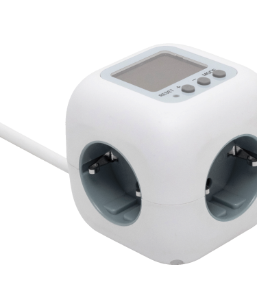 home Produžni kabl  sa mjeračem potrošnje, 3 utičnice, 1.5 met. - CUBE2P