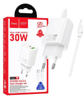 hoco. Punjač kućni sa type C kabelom, PD30W, QC3.0 - N63 Gentle type C
