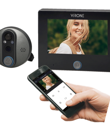 Virone Digitalna špijunka za ulazna vrata, Smart, 4.3", LCD, WiFi - DV-3