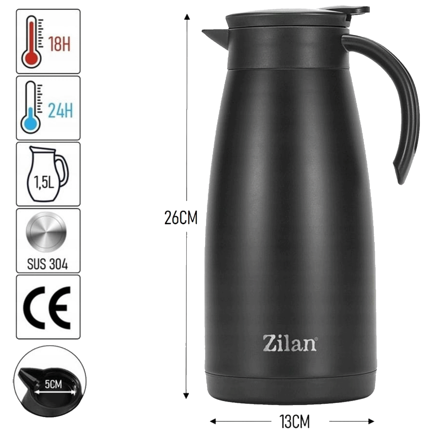 Zilan Termos boca, 1500 ml - ZLN0781 - Image 3