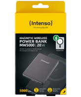 (Intenso) Prijenosni punjač, MagSafe, 5000mAh, bežični, sivi - POWERBANK MW5000 Gray