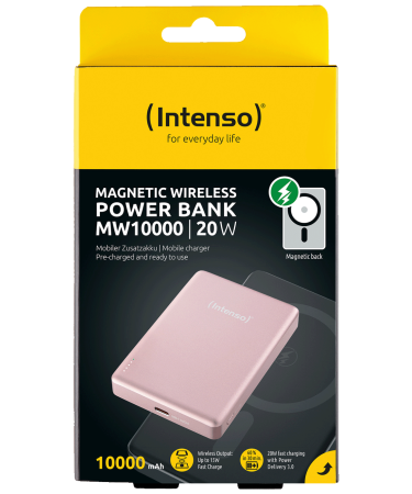 (Intenso) Prijenosni punjač, MagSafe, 10000mAh, bežični - POWERBANK MW10000 Rose