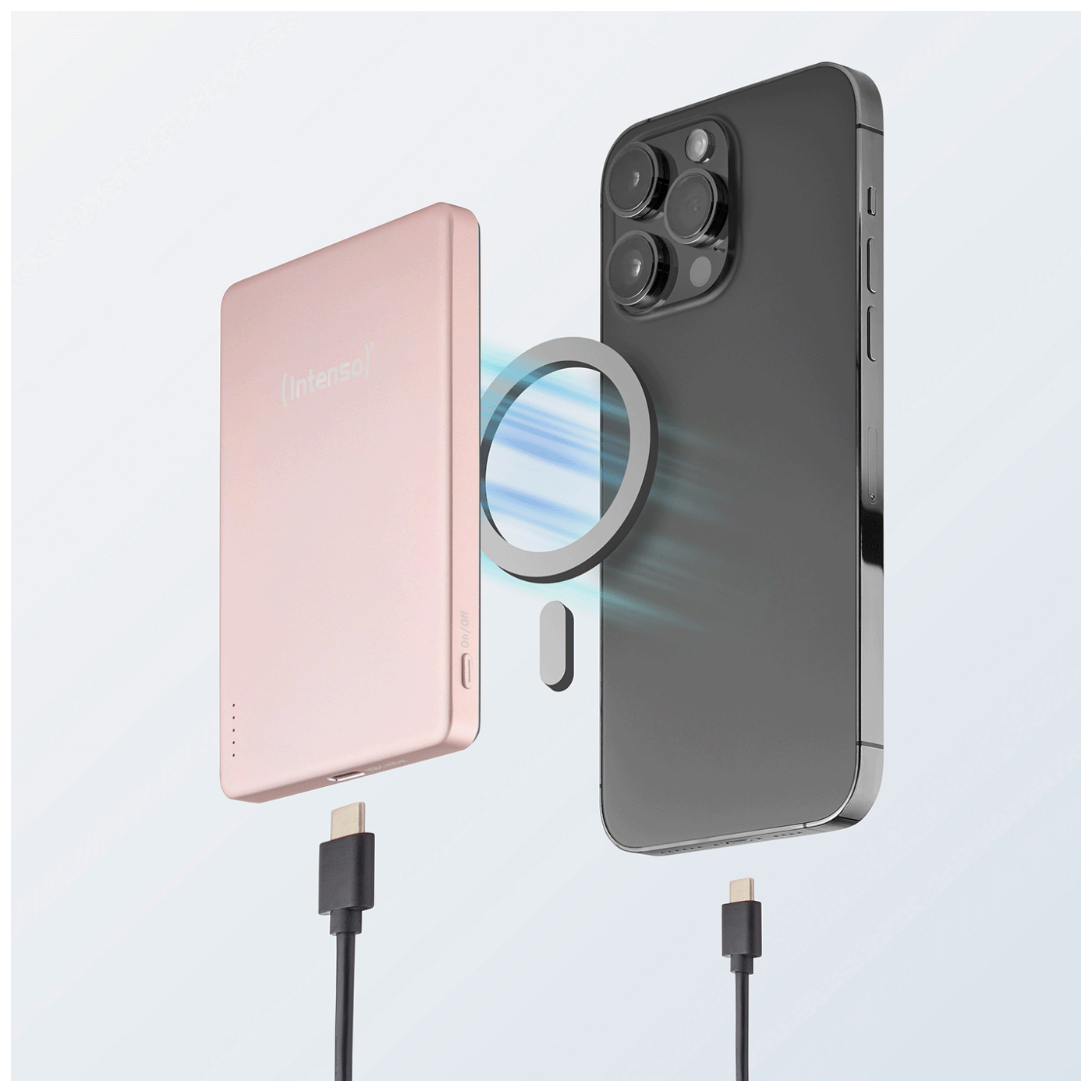 (Intenso) Prijenosni punjač, MagSafe, 5000mAh, bežični, Rose - POWERBANK MW5000 Rose - Image 7