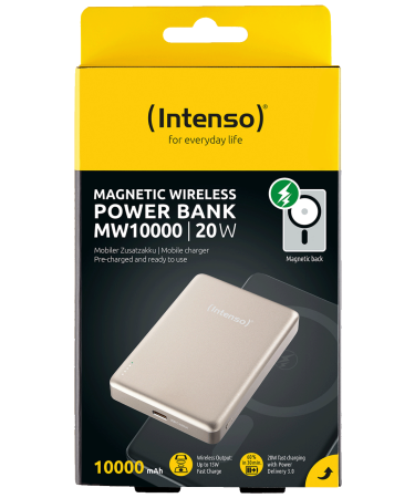 (Intenso) Prijenosni punjač, MagSafe, 10000mAh, bežični - POWERBANK MW10000 Champagne