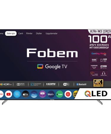 Fobem Televizor Smart QLED 144Hz 4K UltraHD 100", Google TV - MT100EG8000QF