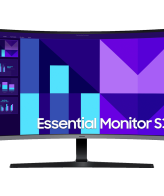 Samsung Monitor 32", Zakrivljeni, FullHD, Essential S3, HDMI, VGA - LS32D396GAUXEN