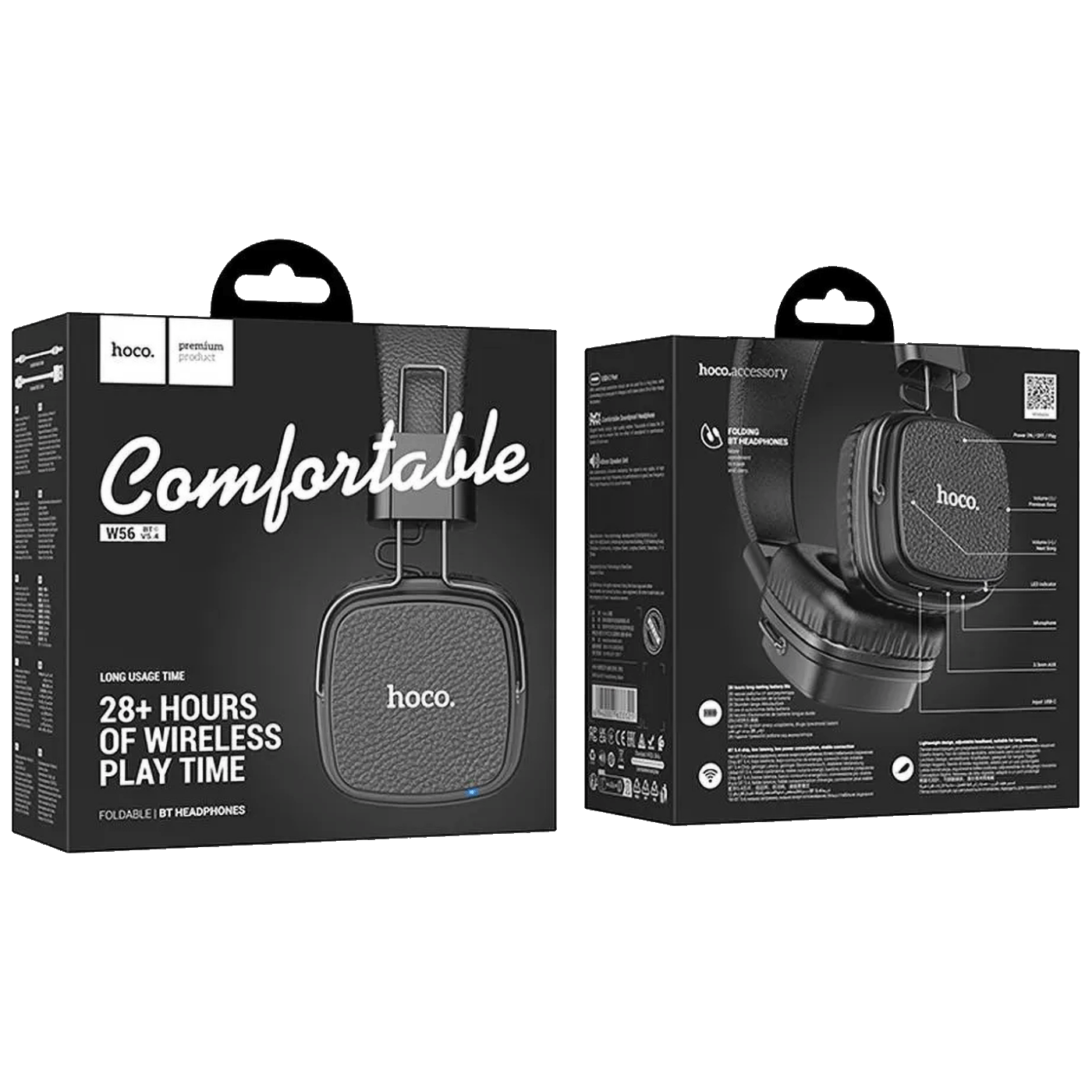 hoco. Bežične/žične slušalice, Bluetooth, AUX - W56 Earl, Black - Image 5