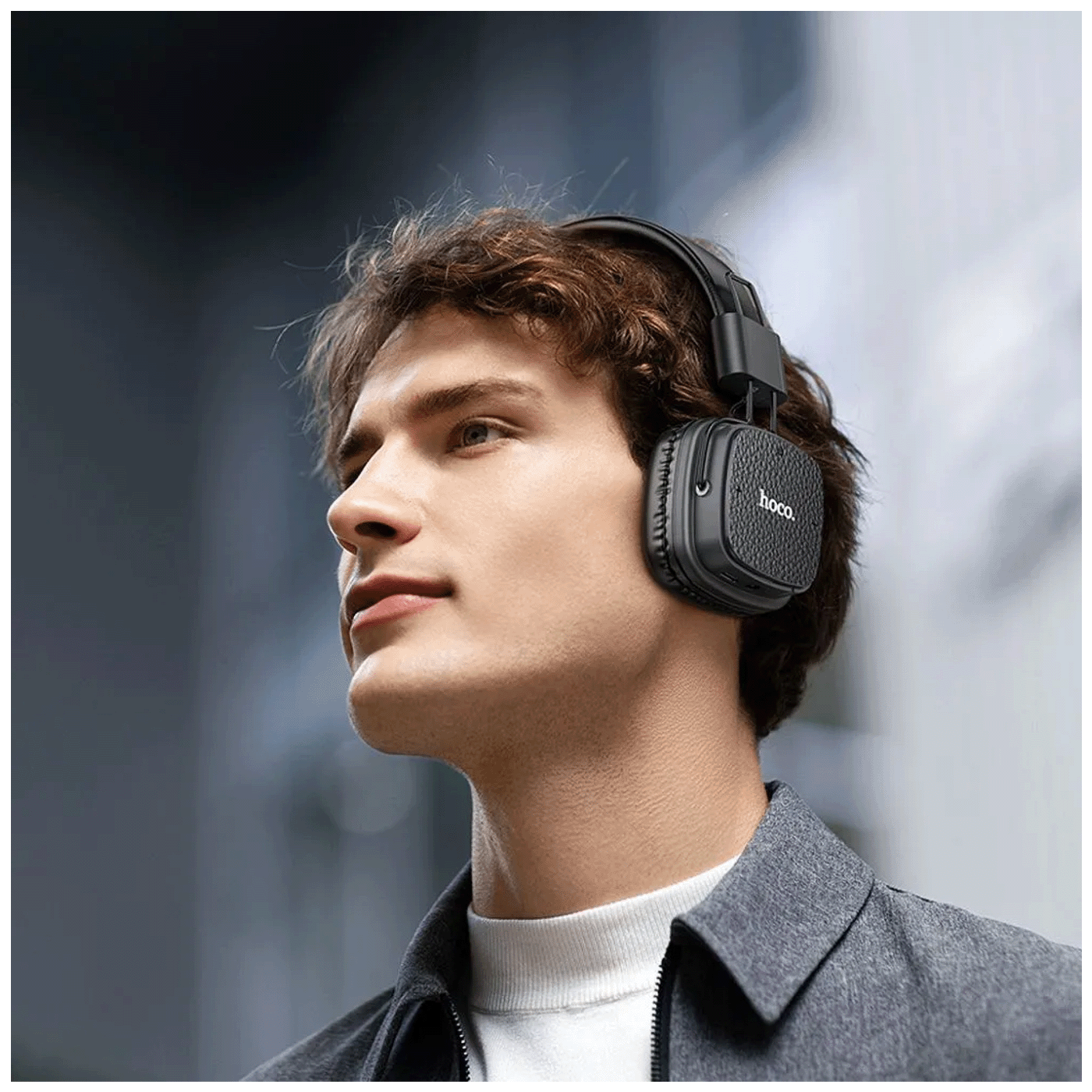 hoco. Bežične/žične slušalice, Bluetooth, AUX - W56 Earl, Black - Image 6