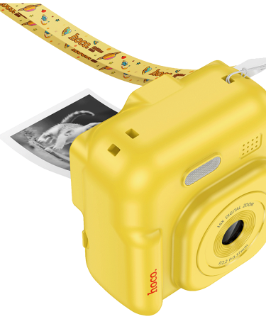 hoco. Dječija kamera sa printerom, 2" IPS LCD, 1080p - DV211 Yellow