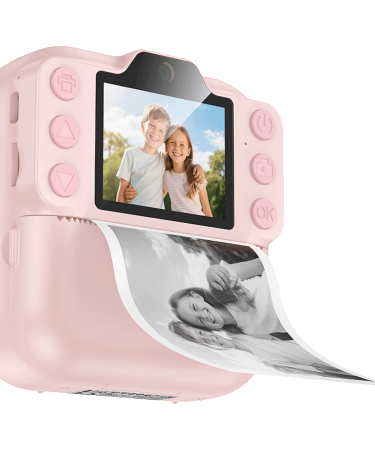 hoco. Dječija kamera sa printerom, 2" IPS LCD, 1080p - DV211 Pink