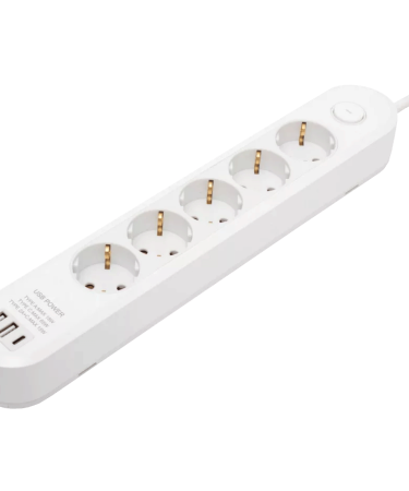 home Produžni kabl, 5 utičnica, 1.5mm², USB, 3 met. - NV5K3USBC