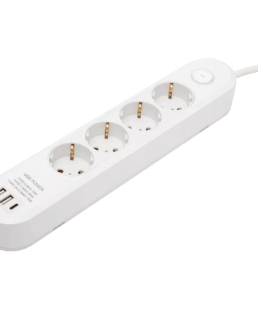 home Produžni kabl, 4 utičnice, 1.5mm², USB, 1.5 met. - NV4KUSBC