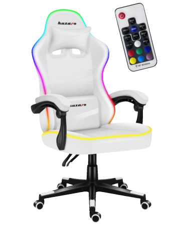 Huzaro Gaming stolica, RGB, daljinski upravljač, bijela - Force 4.4 RGB White