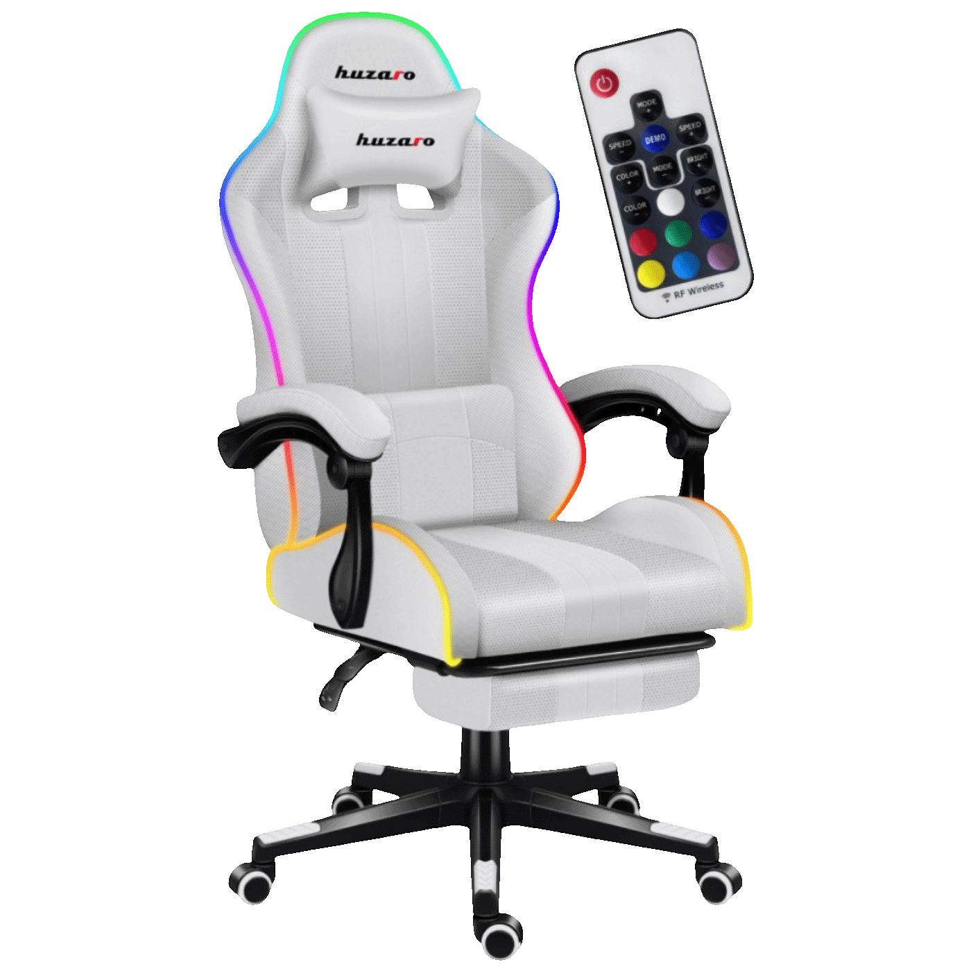 Huzaro Gaming stolica, RGB, daljinski upravljač, bijela - Force 4.7 White RGB