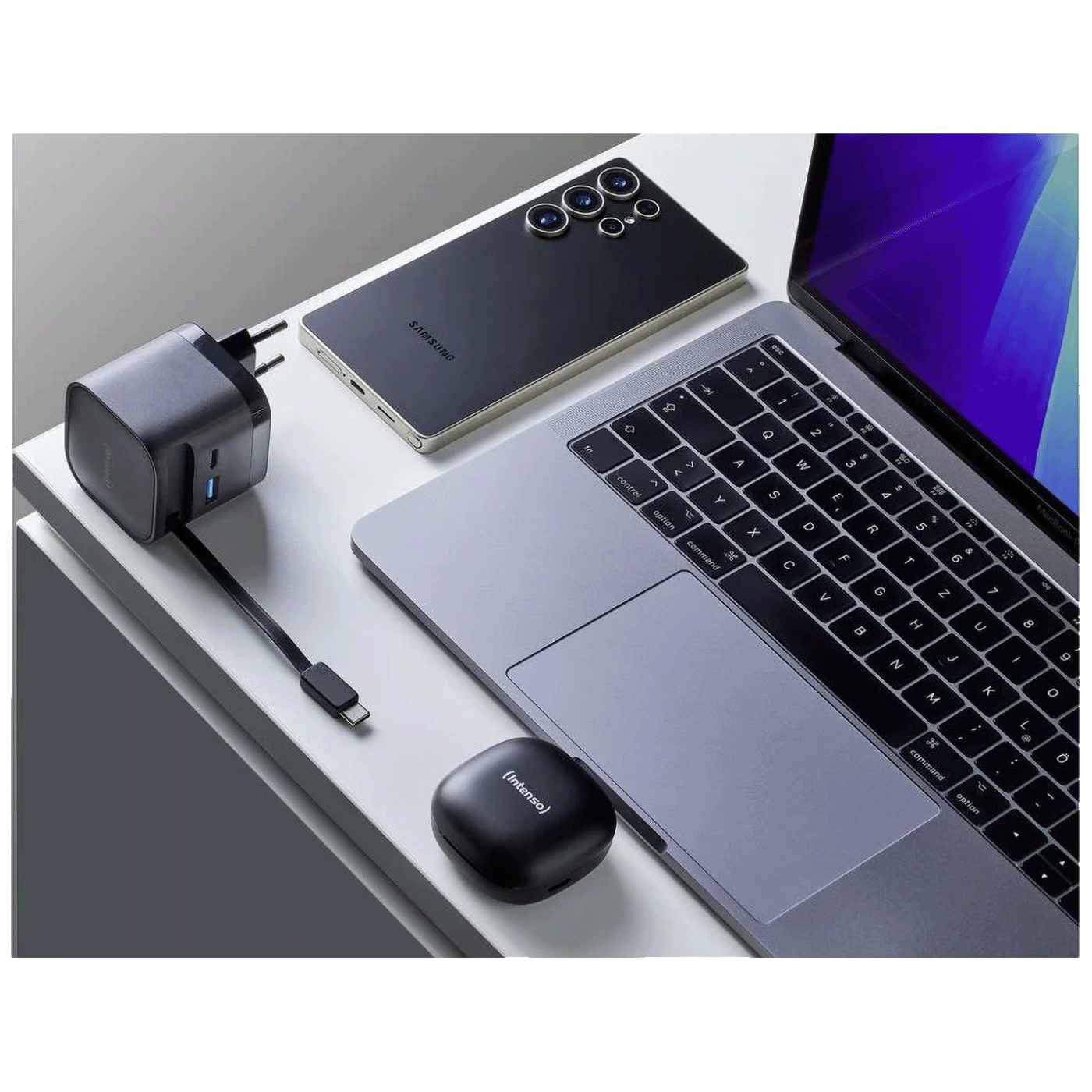 (Intenso) Punjač kučni sa type C kabelom, brzi, 1xUSB-A, 1xUCB-C, 65W - Power Adapter W65ACIC GaN Black - Image 6