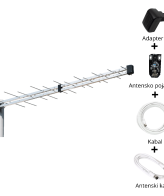 Iskra Antena Loga UHF sa pojačalom, 24,5 dB(i), RG6U 10 met. - P-2845 DTT/G SET