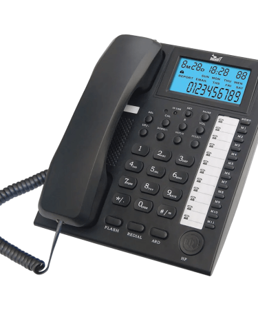 MeanIT Telefon analogni, stolni, LCD zaslon, crni - ST200 Black