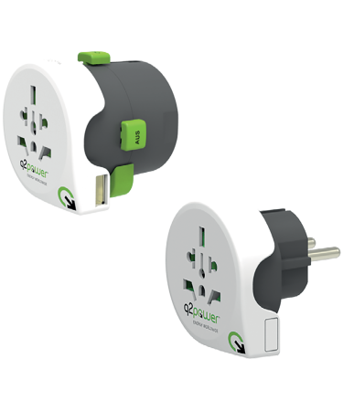 q2power Adapter, strujni, set, univerzalni + EU, USB - QDAPTER 360 USB
