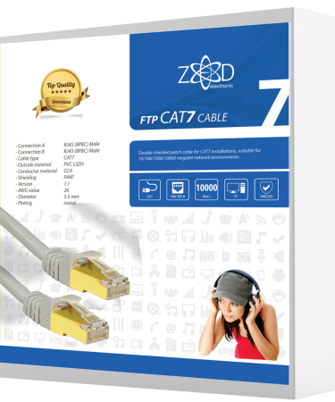 ZED electronic Mrežni FTP kabl, CAT7, dužina 15.0 metara - FTP7/15