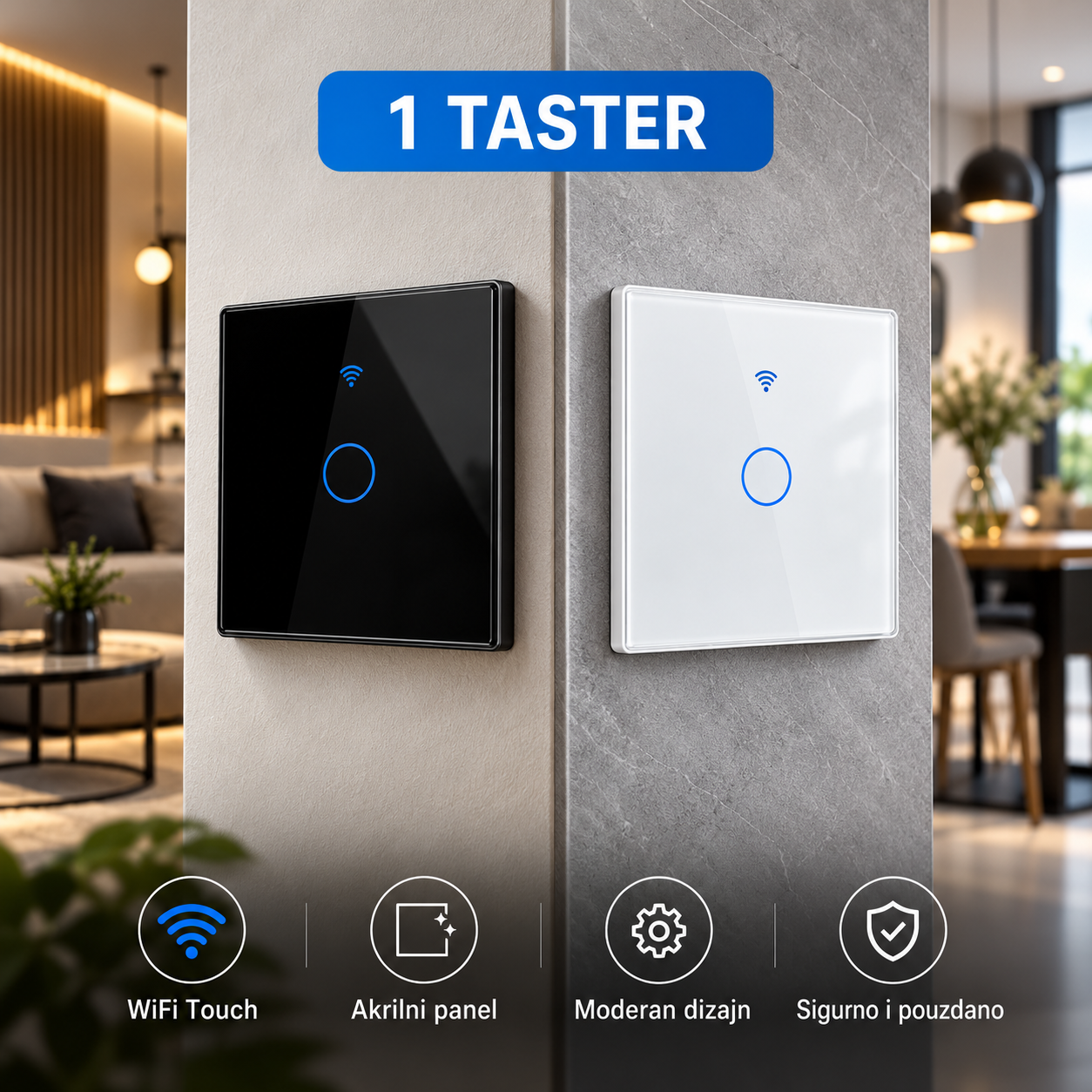 Smart Wifi Touch prekidač 1 taster - Image 2